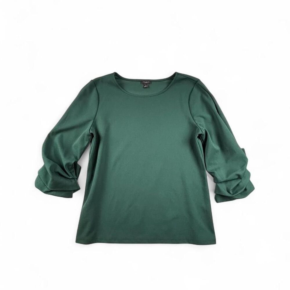 Ann Taylor Factory Blouse Women’s M Green Long Sleeve Career Office Top